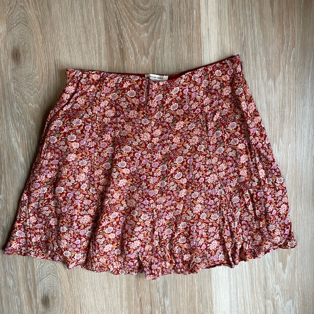 American Eagle Floral Mini Skirt